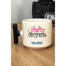 Hedizu Kişiye Özel Ingilizce Öğretmeni Kupa Bardak T Kulplu Siyah Öğretmenler Günü Hediyesi