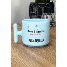 Hedizu Kişiye Özel Fen Bilimleri Öğretmeni Pastel T Kulplu Kupa Bardak Mavi Öğretmenler Günü Hediyesi
