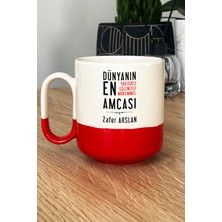 Hedizu Kişiye Özel Amca Pro Kupa Bardak Kırmızı Amcaya Babalar Günü Hediyesi