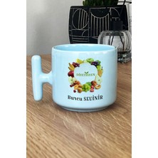 Hedizu Kişiye Özel Diyetisyen Pastel T Kulplu Kupa Bardak Mavi Tıp Bayramı Hediyesi