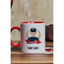 Hedizu Kişiye Özel Erkek Polis Kupa Bardak Kırmızı Polisler Günü Hediyesi