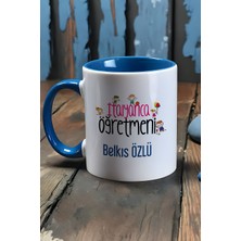 Hedizu Kişiye Özel Italyanca Öğretmeni Kupa Bardak Mavi Öğretmenler Günü Hediyesi