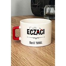 Hedizu Kişiye Özel Eczacı Lüks Fincan Kırmızı Tıp Bayramı Hediyesi