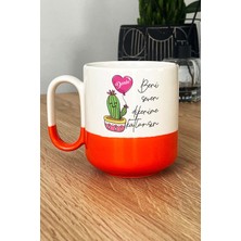 Hedizu Kişiye Özel Kaktüs Pro Kupa Bardak Turuncu Isme Özel Arkadaşa Doğum Günü Hediyesi