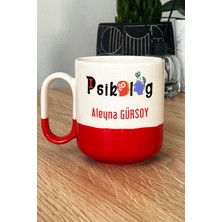 Hedizu Kişiye Özel Psikolog Pro Kupa Bardak Kırmızı Isme Özel Tıp Bayramı Hediyeleri