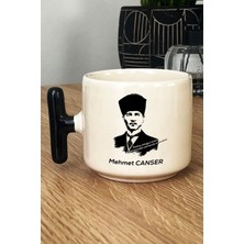 Hedizu Kişiye Özel Atatürk Asil Kan Kupa Bardak T Kulplu Siyah Öğretmenler Günü Hediyesi