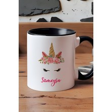 Hedizu Kişiye Özel Unicorn -2- Kupa Bardak Siyah Isme Özel Hediye