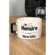 Hedizu Kişiye Özel Hemşire Lüks Fincan Siyah Isme Özel Tıp Bayramı Hediyesi