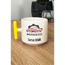 Hedizu Kişiye Özel Otomotiv Mühendisi Kupa Bardak T Kulplu Sarı Mühendisler Günü Hediyesi