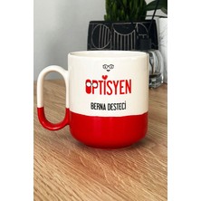 Hedizu Kişiye Özel Optisyen Pro Kupa Bardak Kırmızı Isme Özel Tıp Bayramı Hediyeleri