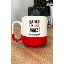 Hedizu Kişiye Özel Anneye Hediye Pro Kupa Bardak Kırmızı Annelere Doğum Günü Hediyesi