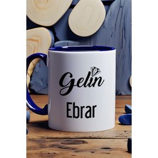 Hedizu Kişiye Özel Gelin Kupa Bardak Lacivert Nişan Düğün Söz Isteme Hediyesi