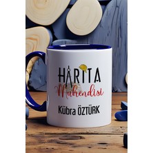 Hedizu Kişiye Özel Harita Mühendisi Kupa Bardak Lacivert Mühendisler Günü Hediyesi