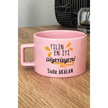 Hedizu Kişiye Özel Yılın En Iyi Diyetisyeni Pastel Fincan Pembe Tıp Bayramı Hediyesi