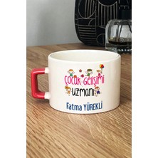 Hedizu Kişiye Özel Çocuk Gelişimi Uzmanı Lüks Fincan Turuncu Öğretmenler Günü Hediyesi