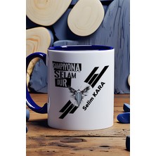 Hedizu Kişiye Özel Siyah Beyaz Taraftar Kupa Bardak Lacivert Abiye Babaya Arkadaşa Sevgiliye Hediye