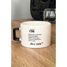 Hedizu Kişiye Özel Ablaya Hediye Lüks Fincan Siyah Ablaya Doğum Günü Hediyesi