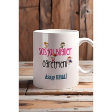 Hedizu Kişiye Özel Sosyal Bilgiler Öğretmeni Kupa Bardak Beyaz Öğretmenler Günü Hediyeleri