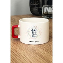 Hedizu Kişiye Özel Doğum Günü Hediyesi Lüks Fincan Kırmızı Arkadaşa Hediye