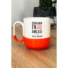 Hedizu Kişiye Özel Amca Pro Kupa Bardak Turuncu Amcaya Babalar Günü Hediyesi