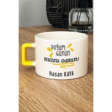 Hedizu Kişiye Özel Doğum Günü Hediyesi Lüks Fincan Sarı Anneye Babaya Arkadaşa Kardeşe Hediye