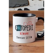 Hedizu Kişiye Özel Ortopedi Uzmanı Kupa Bardak Siyah Isme Özel Tıp Bayramı Hediyeleri