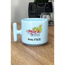Hedizu Kişiye Özel Müzik Öğretmeni -2- Pastel T Kulplu Kupa Bardak Mavi Öğretmenler Günü Hediyesi