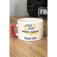 Hedizu Kişiye Özel Doğum Günü Hediyesi Lüks Fincan Turuncu Anneye Babaya Arkadaşa Kardeşe Hediye