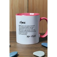 Hedizu Kişiye Özel Amcaya Hediye Kupa Bardak Pembe Babalar Günü Hediyesi