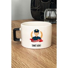 Hedizu Kişiye Özel Erkek Polis Lüks Fincan Siyah Polisler Günü Hediyesi