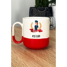 Hedizu Kişiye Özel Polisler Günü Hediyesi Pro Kupa Bardak Kırmızı Kadın Polis