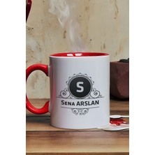 Hedizu Kişiye Özel Baş Harf Isim Soyisim Yazılı Kupa Bardak Kırmızı Doğum Günü Hediyesi