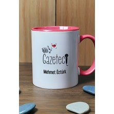 Hedizu Kişiye Özel Gazeteci Kupa Bardak Pembe Gazeteciler Günü Hediyesi