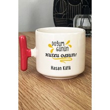 Hedizu Kişiye Özel Doğum Günü Hediyesi Kupa Bardak T Kulplu Pembe Anneye Babaya Arkadaşa Kardeşe Hediye