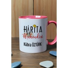 Hedizu Kişiye Özel Harita Mühendisi Kupa Bardak Pembe Mühendisler Günü Hediyesi