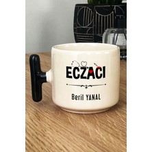 Hedizu Kişiye Özel Eczacı Kupa Bardak T Kulplu Siyah Tıp Bayramı Hediyesi