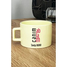 Hedizu Kişiye Özel Canım Ablam Pastel Fincan Sarı Ablaya Doğum Günü Hediyesi