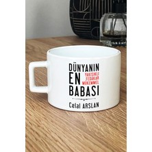 Hedizu Kişiye Özel Babaya Hediye Lüks Fincan Beyaz  Babalara Doğum Günü Hediyesi