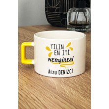Hedizu Kişiye Özel Yılın En Iyi Hemşiresi Lüks Fincan Sarı Tıp Bayramı Hediyesi
