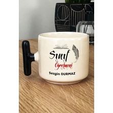 Hedizu Kişiye Özel Erkek Sınıf Öğretmeni Kupa Bardak T Kulplu Siyah Öğretmenler Günü Hediyesi