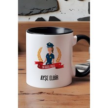 Hedizu Kişiye Özel Polisler Günü Hediyesi Kupa Bardak Siyah Kadın Polis