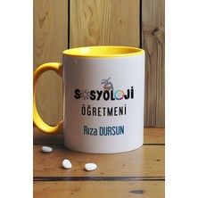 Hedizu Kişiye Özel Sosyoloji Öğretmeni Kupa Bardak Sarı Öğretmenler Günü Hediyesi