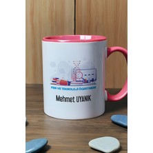 Hedizu Kişiye Özel Fen ve Teknoloji Öğretmeni Kupa Bardak Pembe Öğretmenler Günü Hediyesi