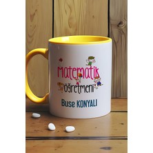 Hedizu Kişiye Özel Matematik Öğretmeni Kupa Bardak Sarı Öğretmenler Günü Hediyesi
