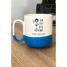 Hedizu Kişiye Özel Kadın En Iyi Diş Hekimi Pro Kupa Bardak Mavi