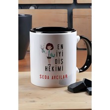 Hedizu Kişiye Özel Kadın En Iyi Diş Hekimi Kupa Bardak Siyah