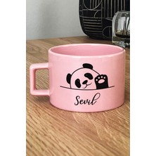 Hedizu Kişiye Özel Sevimli Panda Pastel Fincan Pembe Pandalı Hediye