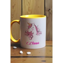 Hedizu Kişiye Özel Unicorn -3- Kupa Bardak Sarı Arkadaşa Kardeşe Hediye