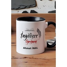 Hedizu Kişiye Özel Ingilizce Öğretmeni Kupa Bardak Siyah Öğretmenler Günü Hediyesi