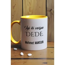 Hedizu Kişiye Özel Iyi Ki Varsın Dede Kupa Bardak Sarı Babalar Günü Hediyesi